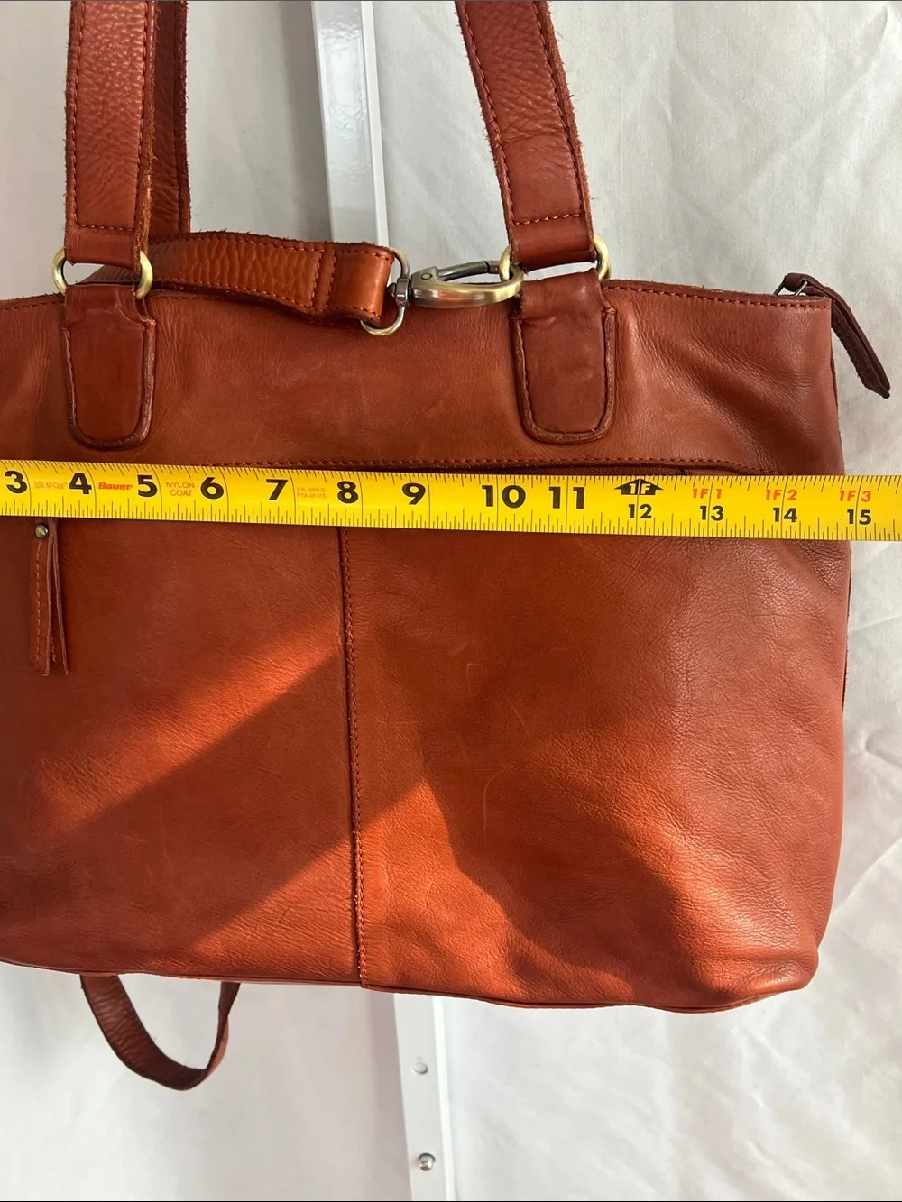 Marta Ponti Classic Brown Genuine Leather Tote Computer Bag Electronic Bag
